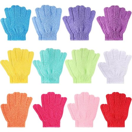 24 stk. Eksfolierende Brusehandsker, Eksfolierende Handsker, Kropsskrubbe, Loofah Vaskehandske til Brusebad, Spa, Massage & Kropsskrubber, Døde 
