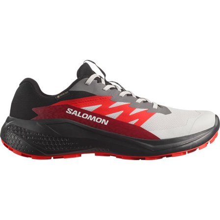 Salomon - Men's Trail Running Shoes Alphaglide Gore-tex - Lunar Rock / Black / Biking Red - 10.5