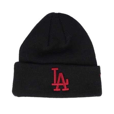 Kinder New Era - MLB Schwarz cuff Mütze - Kinder Los Angeles Dodgers Kinder League Essential Beanie Black/Cardinal Cuff @ Hatstore