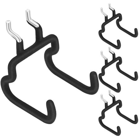 Kraftige Pegboard Kroker - Dobbel Pegboard Krok for Drill og Tilbehørsveske, Ideell for Vegg Pegboard og Veggverktøyholder, Hullavstand 2,5 cm