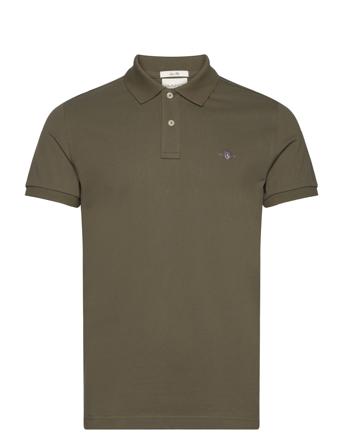 Slim Shield Ss Pique Polo Khaki GANT