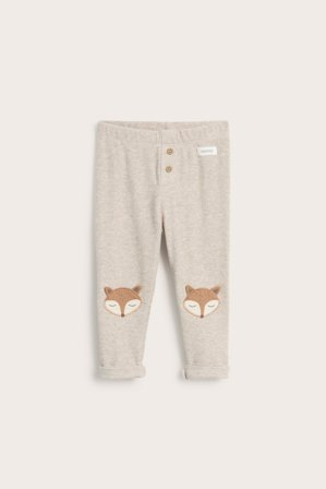 Newbie | Vohvelipintaiset kettukuvioiset legginsit | Meleerattu beige