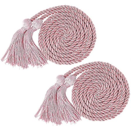 2-pakning Rosa Graduation Honor Cords 170 cm Flettede Tau for Master Doktorseremoni (FMY)