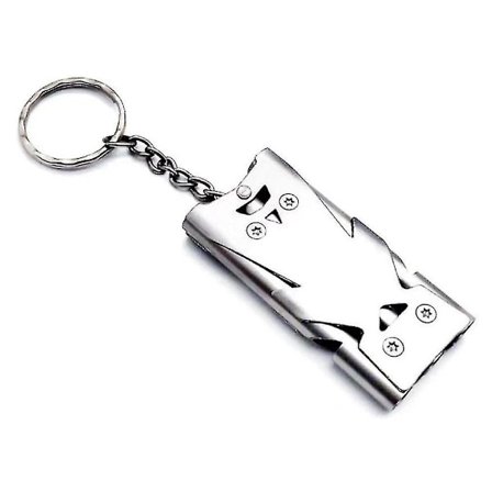 Livräddande visselpipa utomhus i rostfritt stål Hög-decibel verktygssprängning högfrekvent visselpipa (1 stycke, silver)