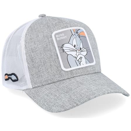 Capslab - Looney Tunes Bugs Bunny Heather Grey/White A-Frame Trucker Trucker Grey Cap - @ Hatstore