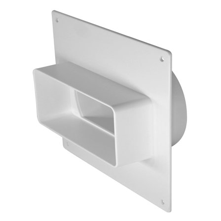 Europlast Flens-Overgang (kort) fra flatkanal 110x55mm til Ø100mm rør KFSD