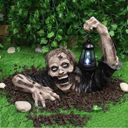 2021 Kreativ Halloween Dekoration Zombie Skräck Lykta Staty