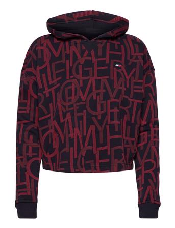 Relaxed Aop Hoodie Ls Patterned Tommy Sport