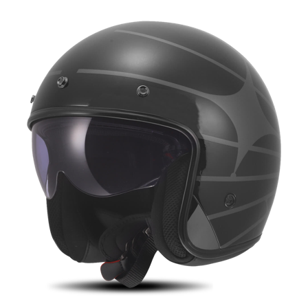 Otevřená Helma LS2 OF601 BOB II Cosmic Černá/Tmavá Šedá XL