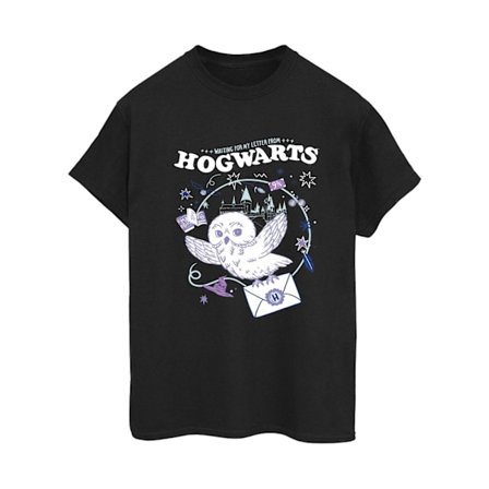 Harry Potter Dam/Kvinnor Uggla Brev Från Hogwarts Bomull Pojkvän T-shirt