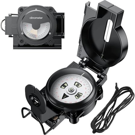 Military Compass with Clinometer - 3000 Gauss Magnetic Intensity | Waterproof Handheld for Hiking & Survival