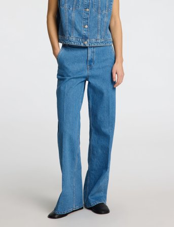 Selected Slfevelyn Hw Extra Wide Jeans - Blue - 29 x 32