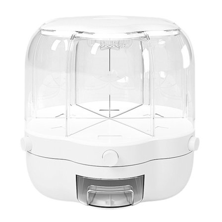 6-facks roterande matbehållare med lock, flerfacks risbehållare för gryn, godis, ris och torrvaror