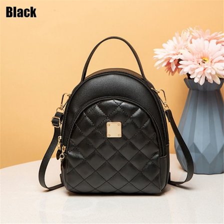 Mote Kvinner Mini Ryggsekk Ensfarget PU-skinn SVART black