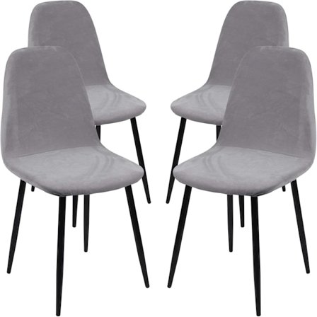 Skandinaviske fløjsbetræk til stole, sæt med 4 strækbare spisebordsstolebetræk