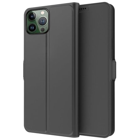 Smidigt och tunt PU-läder iPhone 13 Pro Max fodral - Svart