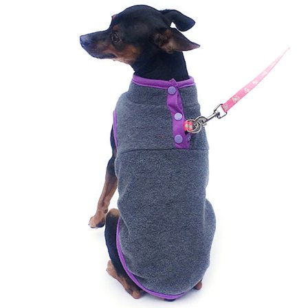 Pet Valp Katt Hund Fleece Coat T-shirt Varm Jacka Väst Dark Grey M