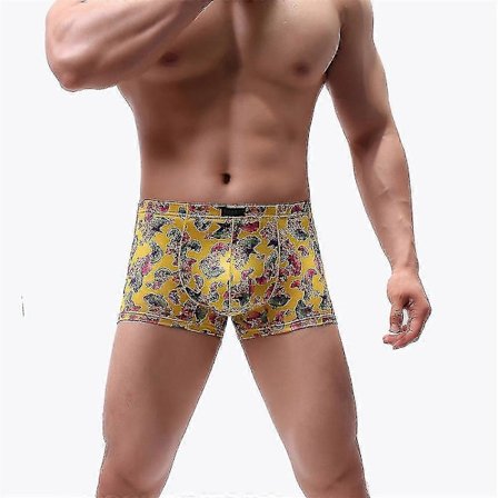 Herr Blommig Sexig Boxer Kalsonger Underkläder Stretch Trosor Shorts