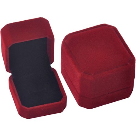 Smykkeskrin, fløjlsmykkeskrin, fløjlsringskrin, til ringøreringe, flokket øreringe gaveæske, halskædeopbevaringsæske, bryllupssmykkeskrin (1 stk