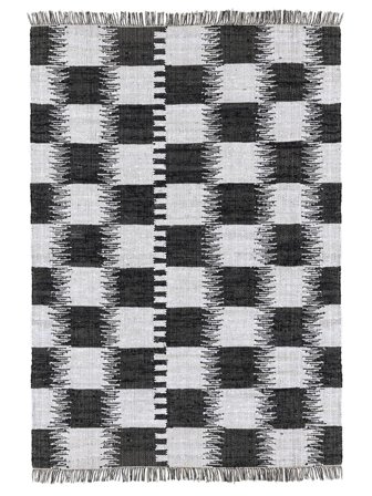 Checkered Sorbet Chess Black/White Rug