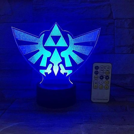 The Legend of Zelda Triangle 3D USB LED Nattlampe 7 Farger Illusjonslampe Berøring