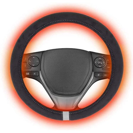 12V Uppvärmd Rattkåpa Trasselfri Design Bilvärme Handvärmare 15 tum X