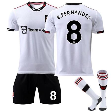 säsong 22-23 Manchester United träningströja för bortafotboll - Perfet B.Fernandes NO.8 Kids 28(150-160CM)