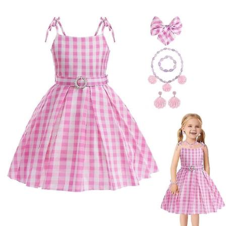 Barbie Rosa Prinsessklänning Flickor Barn Robbie Cosplay Karneval Maskeraddräkt 130(120-130CM)