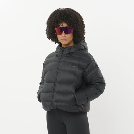 Salomon - Giacca in piuma con cappuccio da donna Outline Novelty Cropped Down - Deep Black
