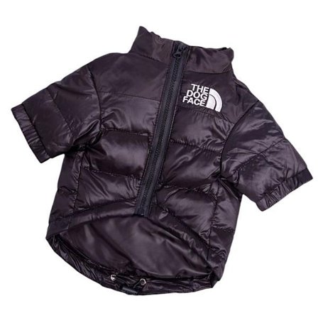 The Dogs Face Puffer Frakke Tyk Varm Udendørs Kæledyrstøj Vinter Vindtæt Mode Kæledyrskostume Til Små Mellemstore Store Hunde Sort L