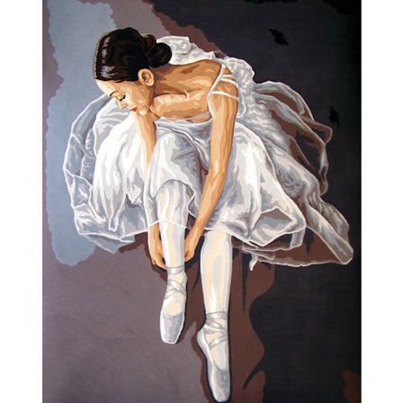 Stramaljväv med tryckt motiv Collection D`Art "Prima ballerina" 50x40 cm