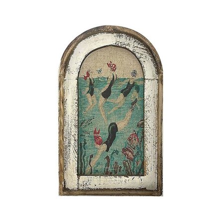 Svømning Vægkunst Badeværelse Dekoration Træ Fly Print Maleri Falsk Vindue