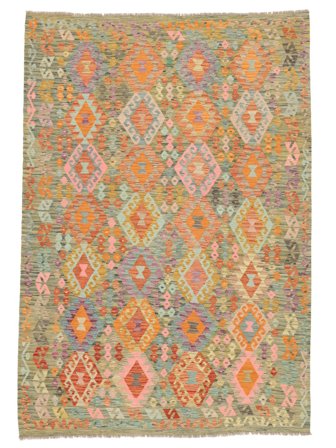 Kelim Afghan Old Style Tæppe 203X294 Uld, Carpetvista