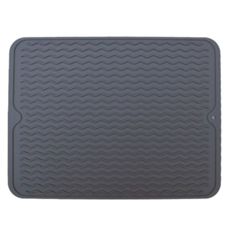 Tiskialusta 40x30cm Silikoni Koholla Reunat Aaltomainen Muoto Tiskialtaan Valutusalusta Keittiöön Kylpyhuoneeseen Harmaa