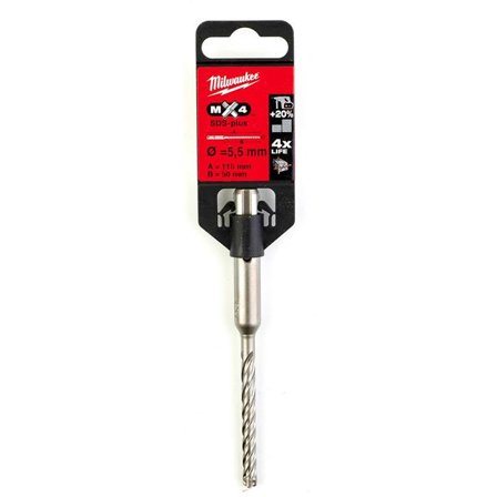 Milwaukee MX4 Hammarborr SDS-Plus, 4-skärs 5,5x115 mm, Maskintillbehör & förbrukning