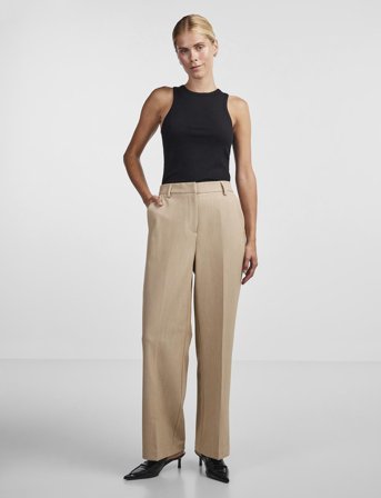 YAS Yaslikka Hw Wide Pants S. Noos - Beige - XL