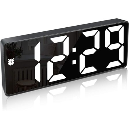 Digitalt vækkeur, stort LED-display, med snooze-funktion og justerbar lysstyrke USB-opladning, kontorer