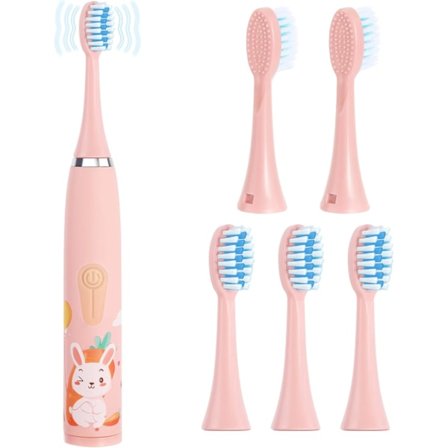 Elektrisk tannbørste for barn 3-12 år, tannpleie, oral pleie, tannbørste, stillegående, vanntett, batteridrevet