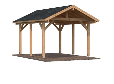 Palmako Robert Carport 16 m²/11,7 m², brun impregnerad, Stugor & förråd