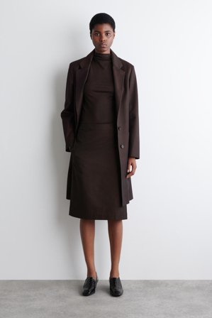 COS Women's Cotton Column Skirt in Red