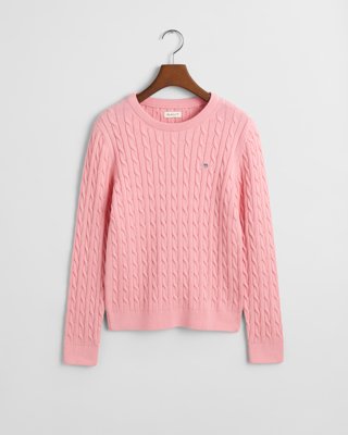 GANT - Kabelstrikket genser til jente til dame geranium pink
