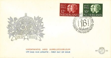 Holland 1962 - NVPH E50 - FDC - Uskrevet