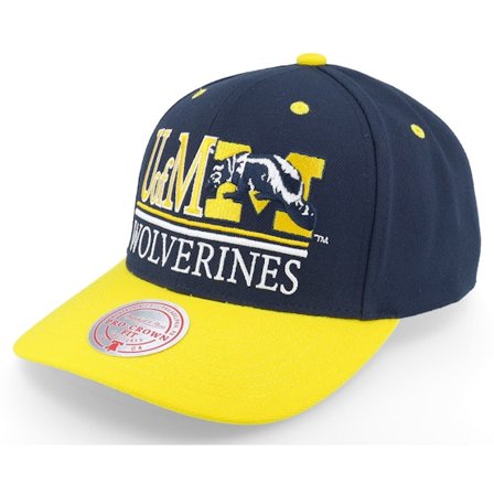 Mitchell & Ness - College Blauw adjustable Cap - Michigan Wolverines Gpa Navy/White Adjustable @ Hatstore