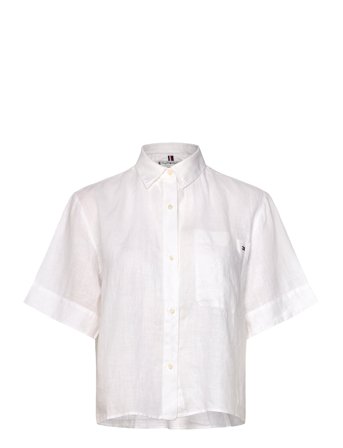 Ess Linen Relaxed S/S Shirt White Tommy Hilfiger