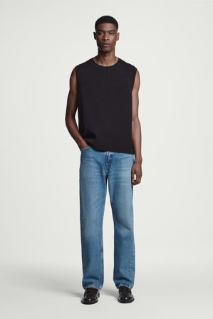 COS Men's Canotta In Maglia Doppiata in Nero