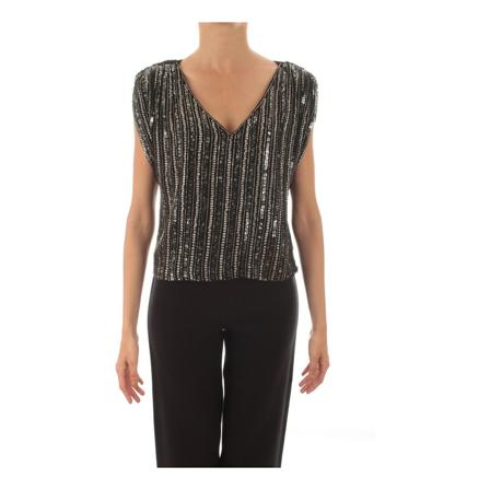 Twinset, Twinset 222Tp 2592 Blouse Woman Czarny/gunmetal Czarny, Kobieta, Rozmiar: M