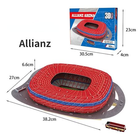 En stor 3D-papirstadionpuslemodel til passionerede fodboldfans, der kan kæmpe med dit hjemmehold