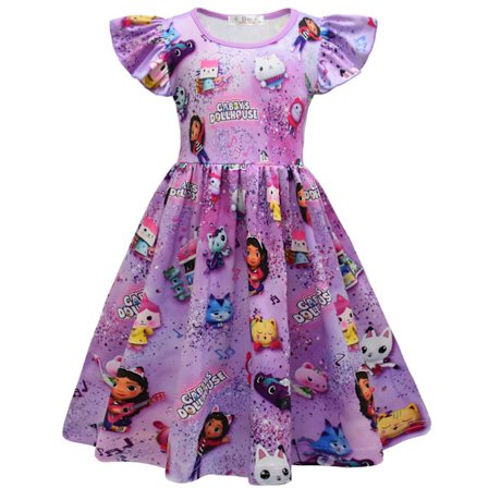 Tegnefilms Børnekjole Flyveærme Pigekjole Børne Prinsessekjole 2