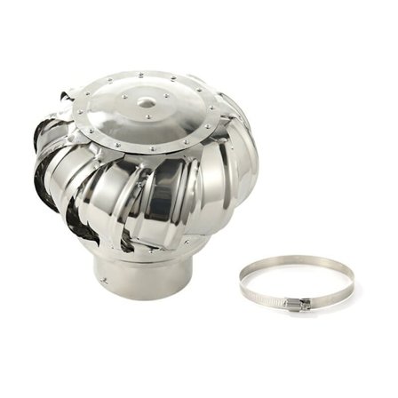 Rostfritt stål vinddriven roterande rökutsug, skorstenshuv, 110 mm roterande utsugsgrill, skorstenshuv roterande rökutsug för spis KLB