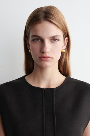 COS Women's Mismatched Molten Stud Earrings in Bronze